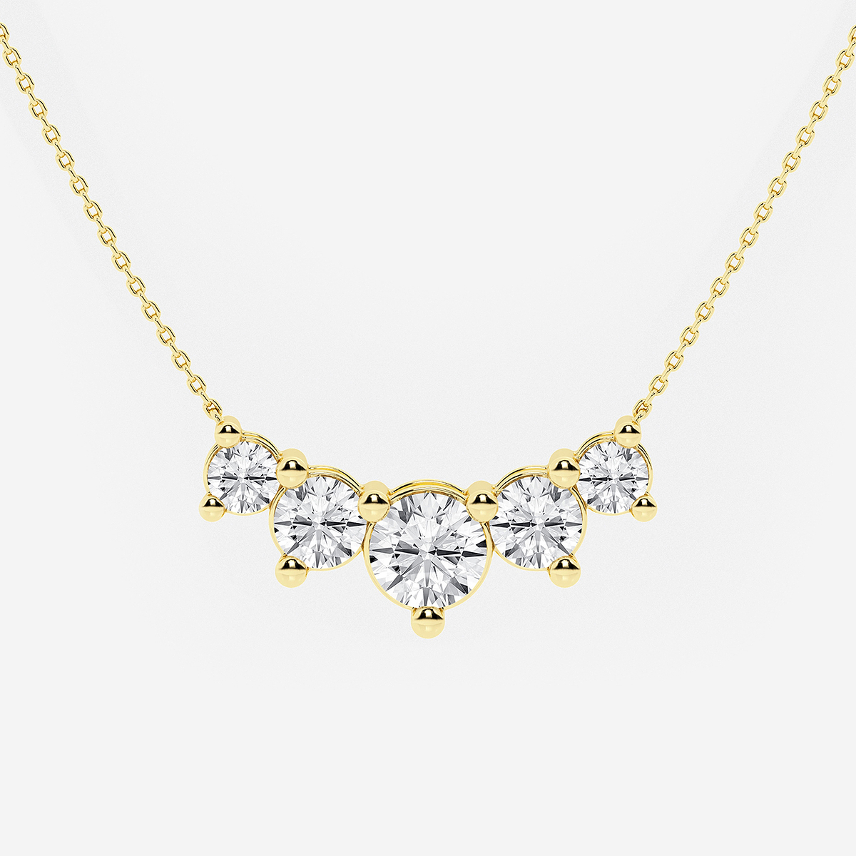 Additional Image 1 for  5 ctw Round Lab Grown Diamond Five Stone Demi Eternity Necklace